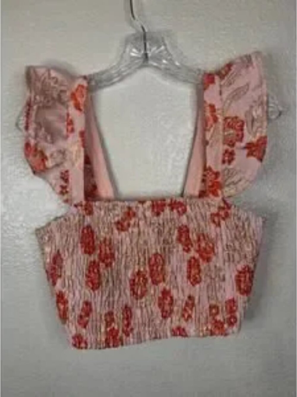 The Crowd Blush Pink Metallic Floral Top